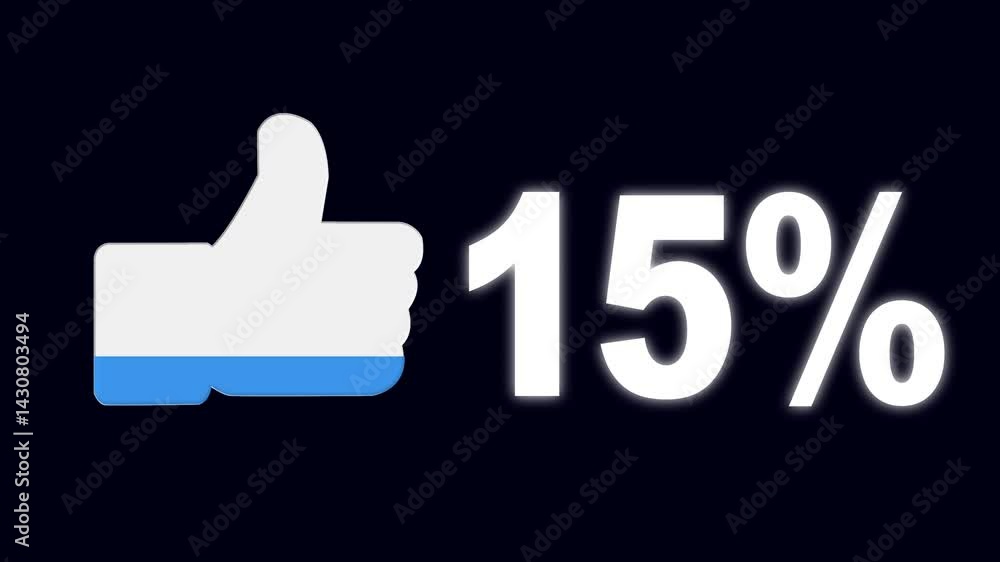 Animated like 15 percent engagement growth infographic, increase, growth, rise Social media improvement statistical report Business and finance theme black background Animated like 15 percent engagement growth infographic, increase, growth, rise Social media improvement statistical report Business and finance theme black background