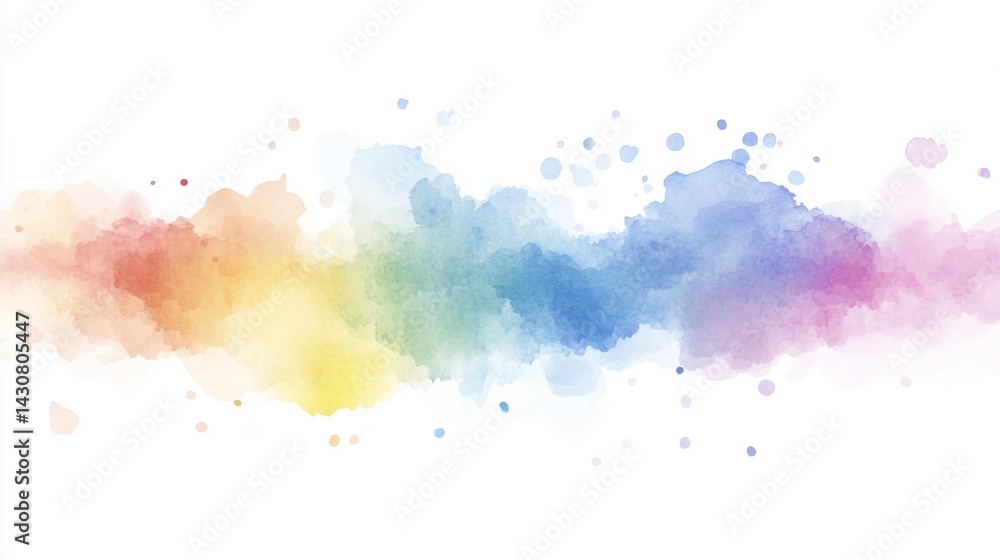 Obraz premium Abstract Rainbow Watercolor Wash Background