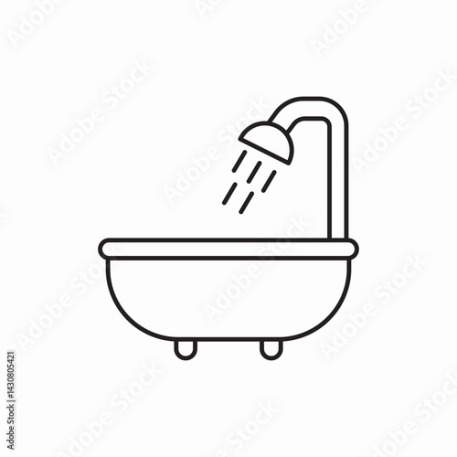 Bathtub bathroom icon vector sign