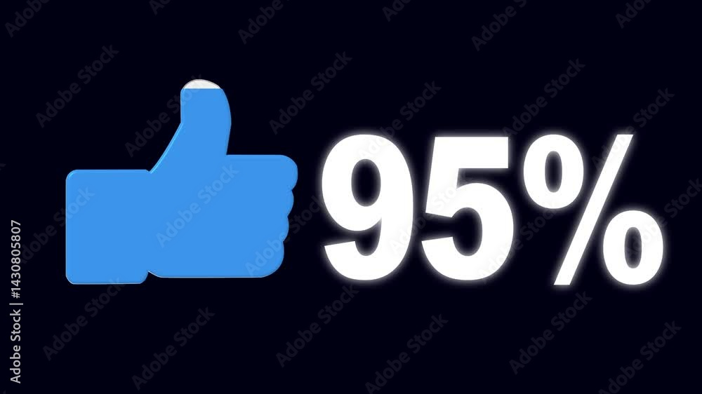 Animated like 95 percent engagement growth infographic, increase, growth, rise Social media improvement statistical report Business and finance theme black background Animated like 95 percent engagement growth infographic, increase, growth, rise Social media improvement statistical report Business and finance theme black background