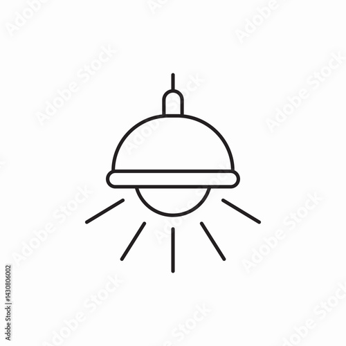 Ceiling lamp light fixture icon vector sign