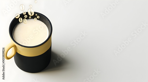 Wallpaper Mural Illustration of a coffee cup with steam, on a clean white background, minimalist style.

 Torontodigital.ca