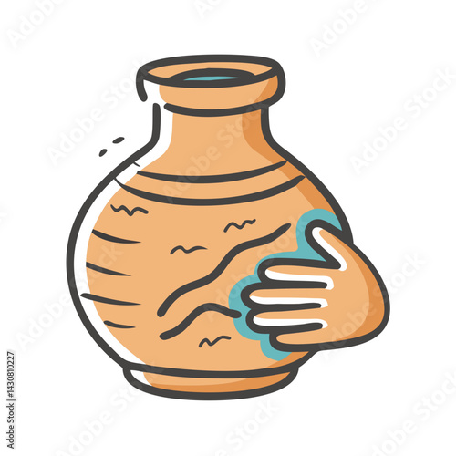clay pottery icon, clay pottery vector illustration-simple illustration of clay pottery, perfect for clay pottery logos and icons