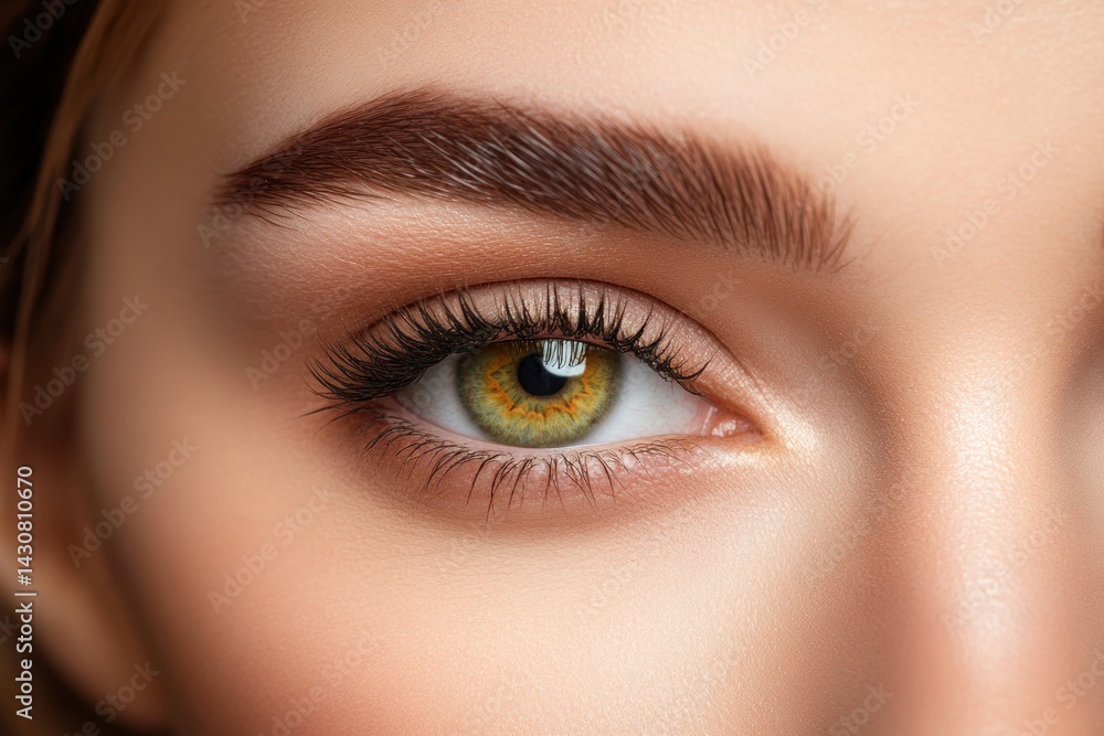 Close up of a womans green eyes Close up of a womans green eyes