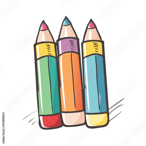 colored pencils icon, colored pencils vector illustration-simple illustration of colored pencils, perfect for colored pencils logos and icons