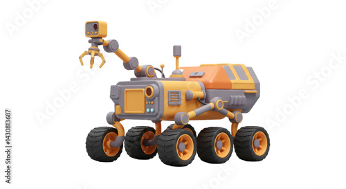 Fototapeta Naklejka Na Ścianę i Meble -  Isolated Detailed Space Rover Vehicle for Scientific Exploration