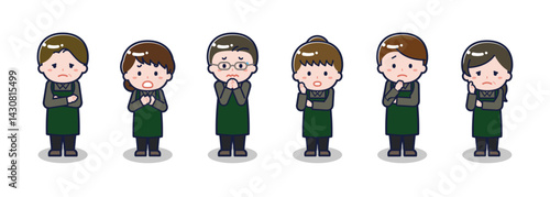 いろいろな人物セット_困惑_飲食店の店員