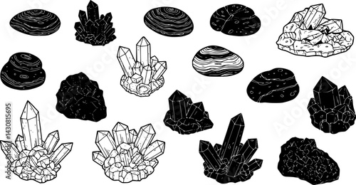 Collection of unique mineral specimens showcasing various patterns and colors found in nature
