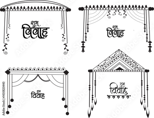 Indian Wedding Group Icon Knot Card Design