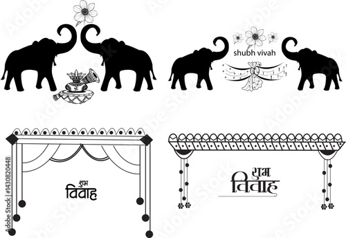 Indian Wedding Group Icon Knot Card Design