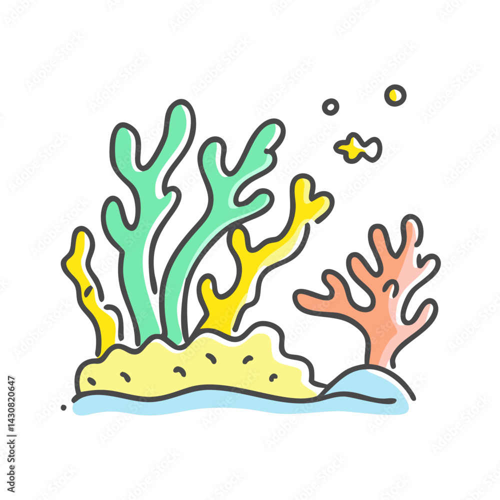 Obraz premium coral reef icon, coral reef vector illustration-simple illustration of coral reef, perfect for coral reef logos and icons