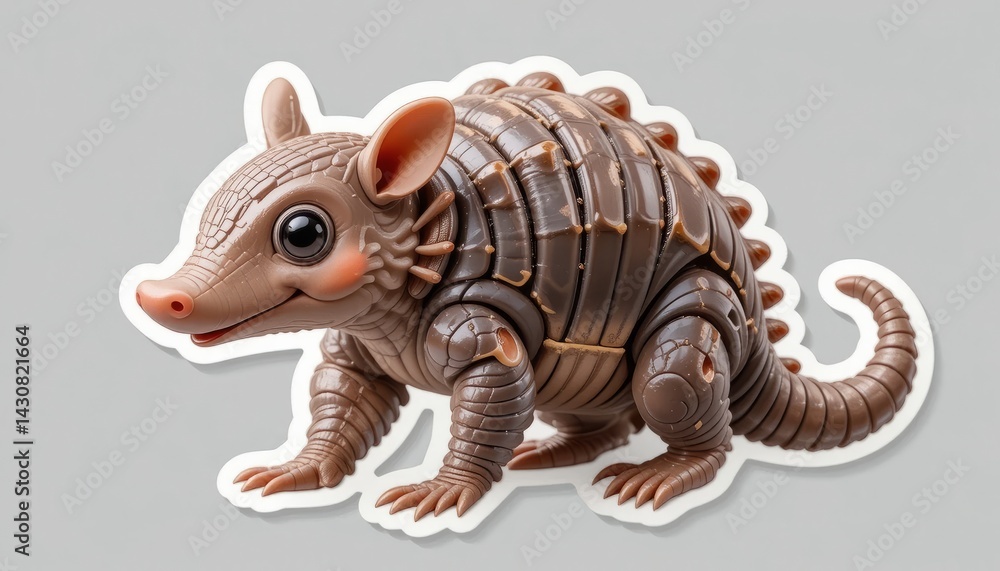 Obraz premium Cute Brown Cartoon Armadillo Toy Figurine