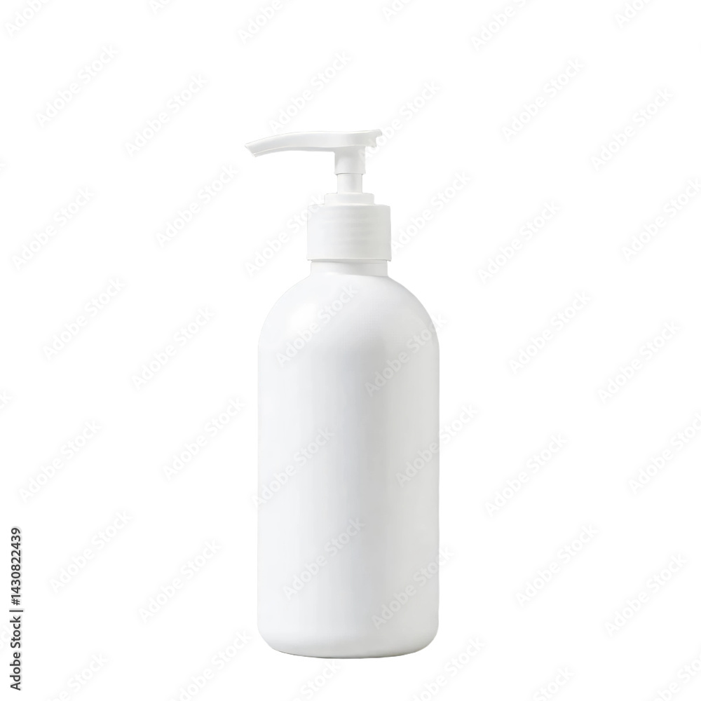 Blank white pump dispenser bottle isolated on transparent background Blank white pump dispenser bottle isolated on transparent background
