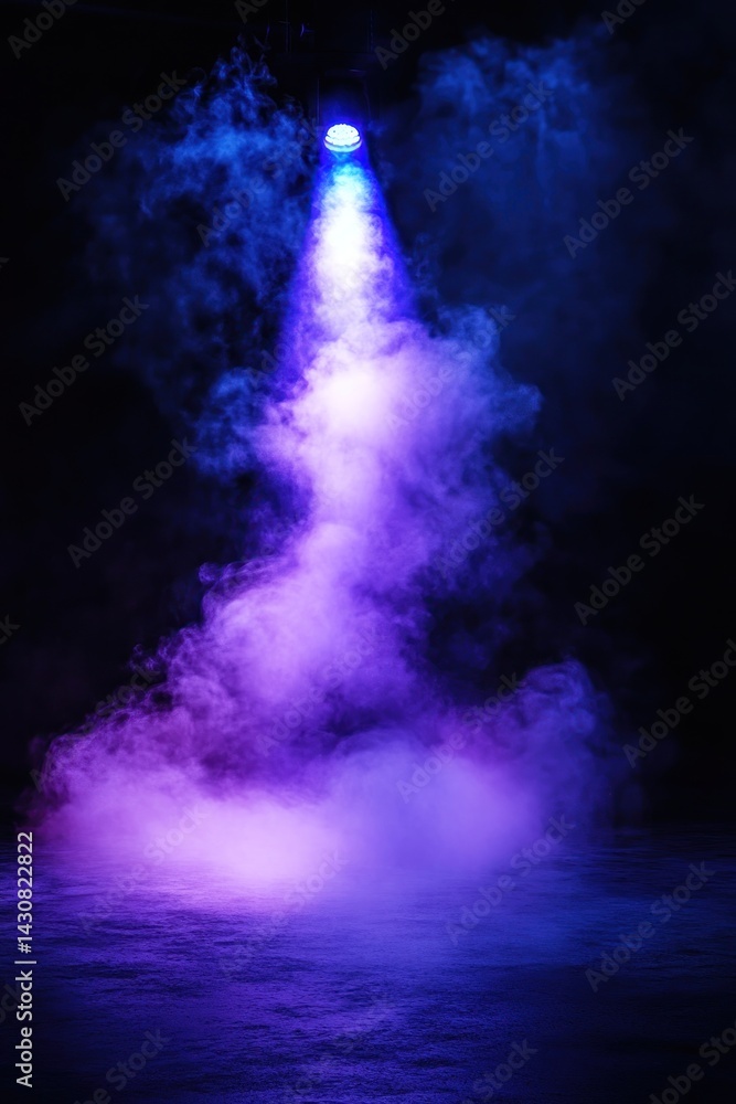 Fototapeta premium Purple and blue smoke spotlight
