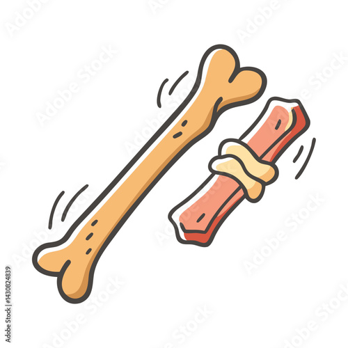 dog chew stick icon, dog chew stick vector illustration-simple illustration of dog chew stick, perfect for dog chew stick logos and icons