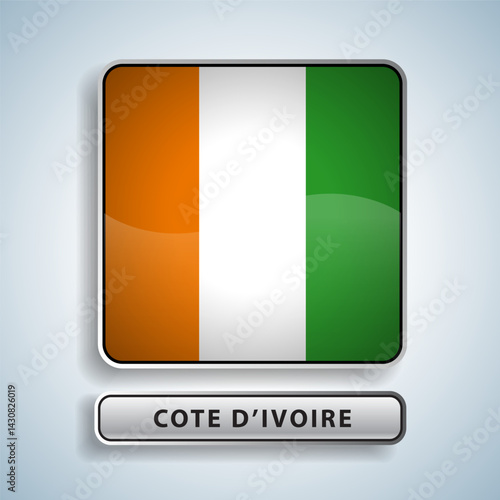 Cote D'Ivoire flag square button Isolated on color gradient background. Exclusive Icon flag Free Download Cote D'Ivoire flag square button Isolated on color gradient background. Exclusive Icon flag - GFXLoad