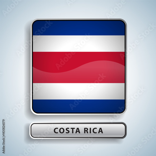 Costa Rica flag square button Isolated on color gradient background. Exclusive Icon flag Free Download Costa Rica flag square button Isolated on color gradient background. Exclusive Icon flag - GFXLoad