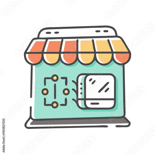 electronics store icon, electronics store vector illustration-simple illustration of electronics store, perfect for electronics store logos and icons