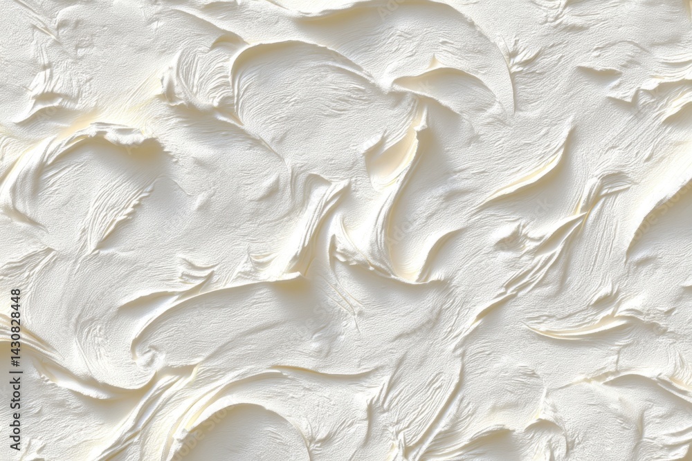 Obraz premium Soft white plaster swirls create a seamless, neutral background ideal for design projects and evoking a calming, minimalist mood.