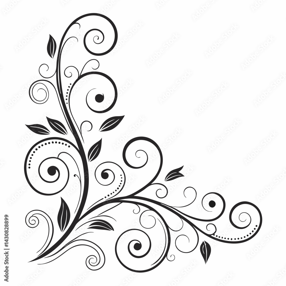 Flourish-corner-swirls vector design with decorative swirls for creative digital use. Flourish-corner-swirls vector design with decorative swirls for creative digital use.