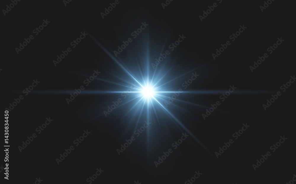 Fototapeta premium Vector transparent overlay featuring sunlight with sun rays and glare, including lens flare, light leaks, light transitions. 