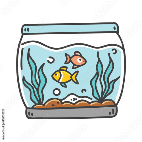 fish tank decoration icon, fish tank decoration vector illustration-simple illustration of fish tank decoration, perfect for fish tank decoration logos and icons