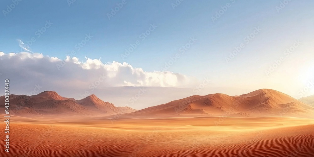 Naklejka premium Vibrant Desert Landscape with Golden Sand