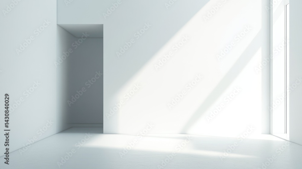 Fototapeta premium Empty white room with sunlight