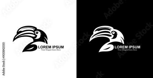 Modern style hornbill shaped logo design