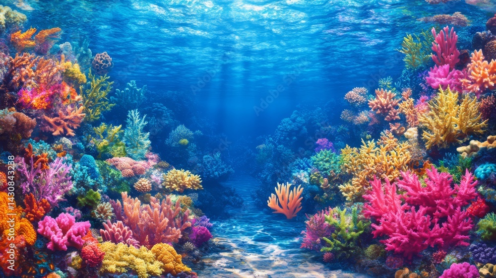 Vibrant Coral Reef Underwater Scene Vibrant Coral Reef Underwater Scene