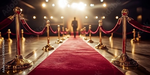 Luxurious red carpet path ideal for elegant events.
