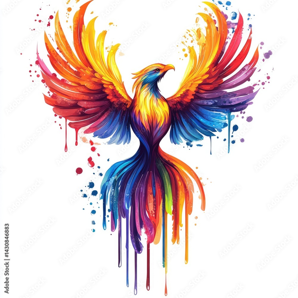 Obraz premium Colorful phoenix in flight