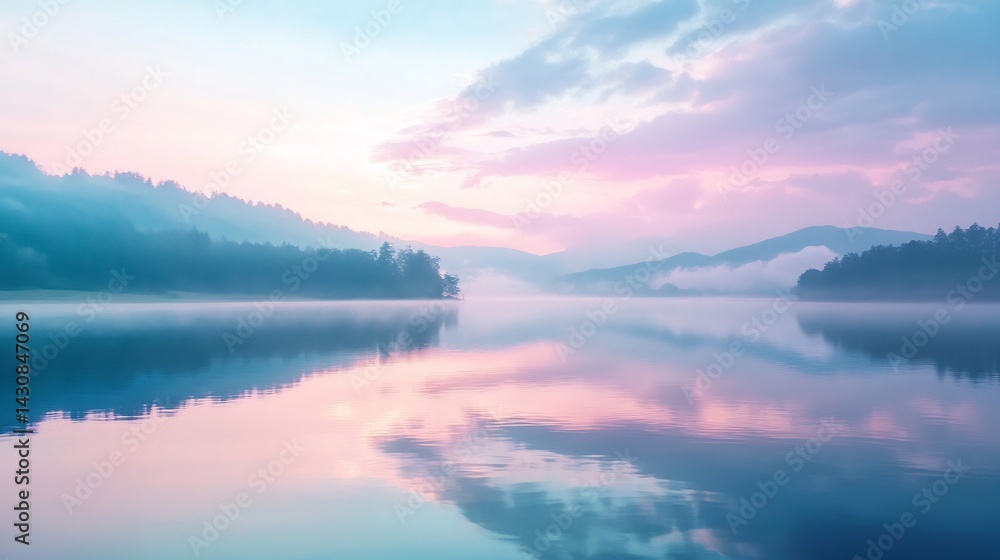 custom made wallpaper toronto digitalMisty Mountain Lake at Sunrise: A Serene Landscape