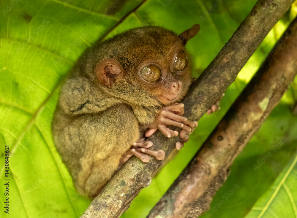 Fototapeta premium Tarsier monkey on tree in Philippines