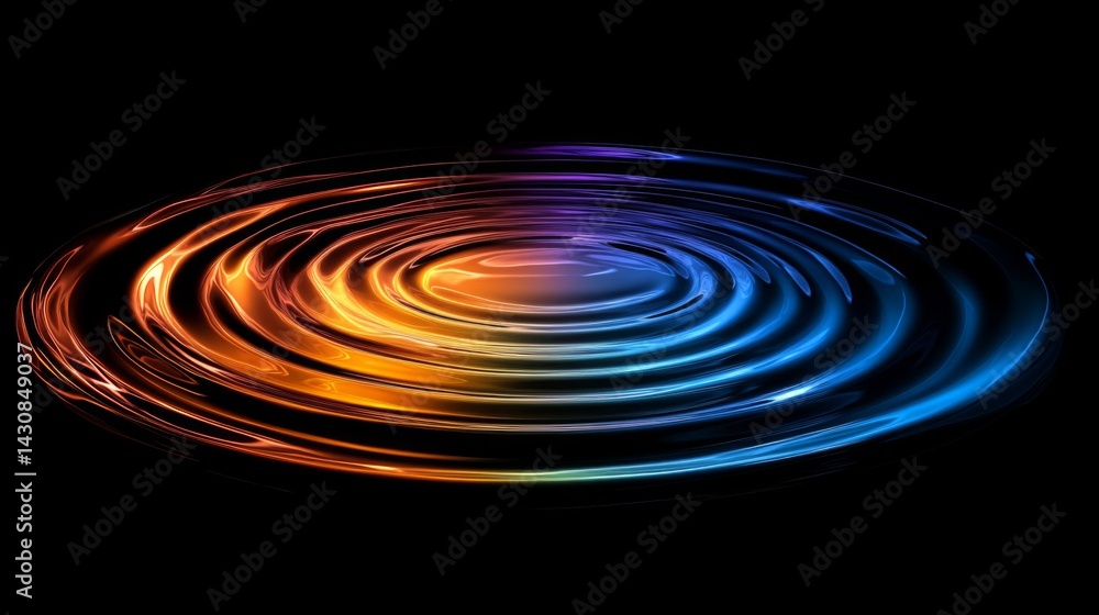 Abstract Colorful Glowing Circles on Dark Background Abstract Colorful Glowing Circles on Dark Background