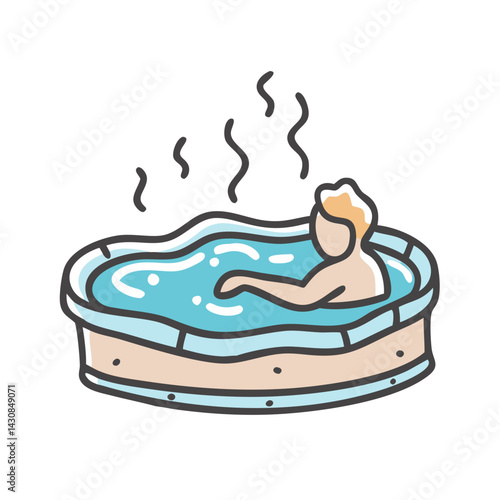 jacuzzi icon, jacuzzi vector illustration-simple illustration of jacuzzi, perfect for jacuzzi logos and icons
