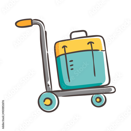 luggage cart icon, luggage cart vector illustration-simple illustration of luggage cart, perfect for luggage cart logos and icons