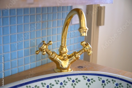 Vintage Golden Faucet – Antique Brass Tap with Patina