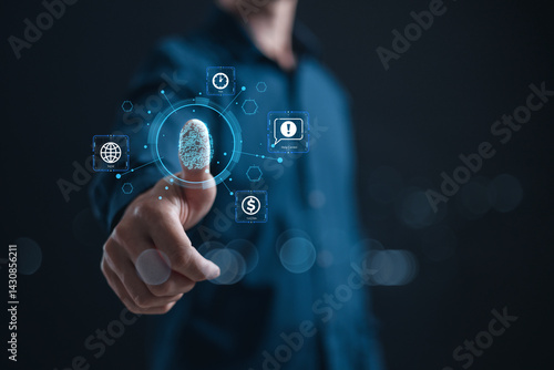 Cybersecurity and information technology security services concept. Login or sign in internet concepts..