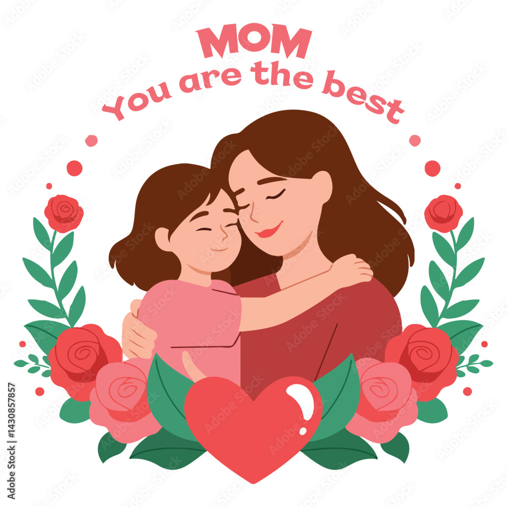 Cute Mother’s Day Greeting Card Design – Vector EPS Cute Mother’s Day Greeting Card Design – Vector EPS