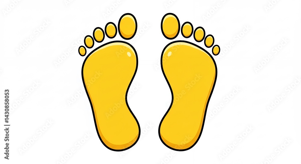 Two yellow footprints illustration Two yellow footprints illustration