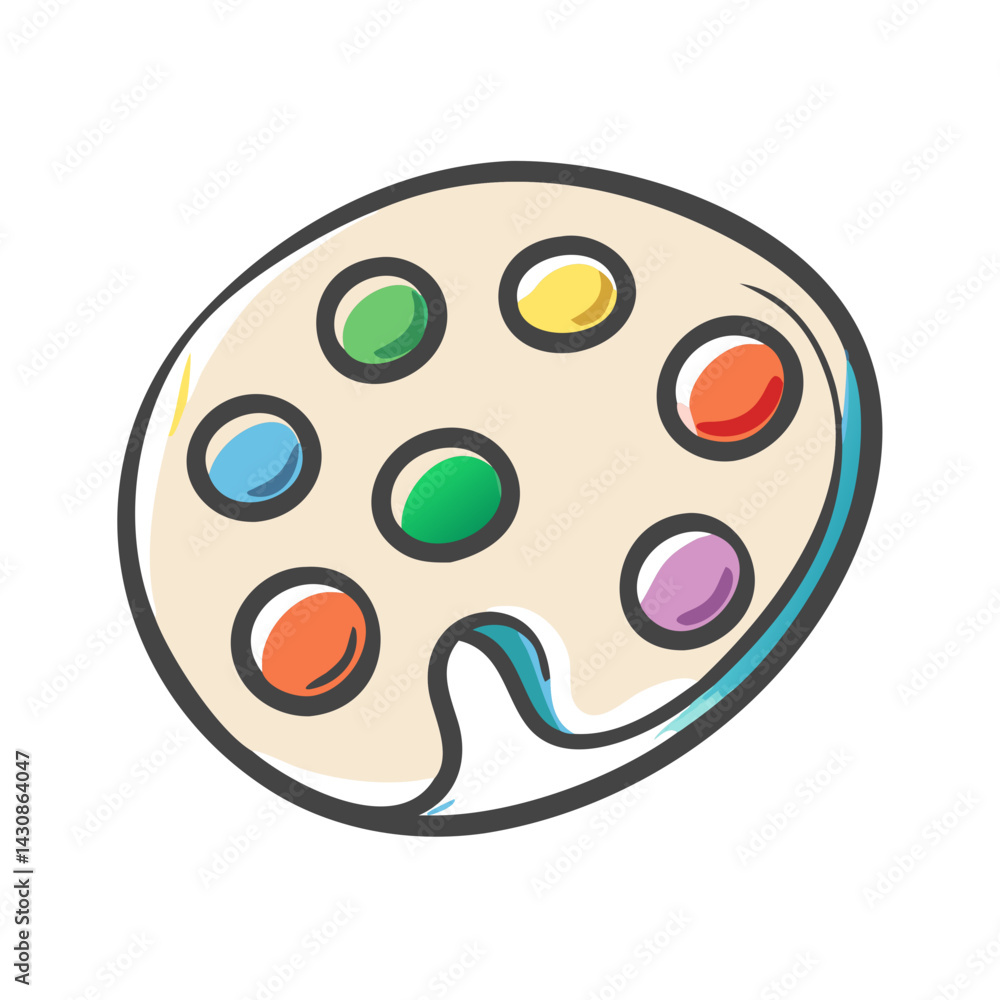 Obraz premium palette icon, palette vector illustration-simple illustration of palette, perfect for palette logos and icons