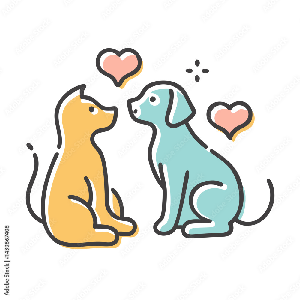 Obraz premium pet sitting icon, pet sitting vector illustration-simple illustration of pet sitting, perfect for pet sitting logos and icons