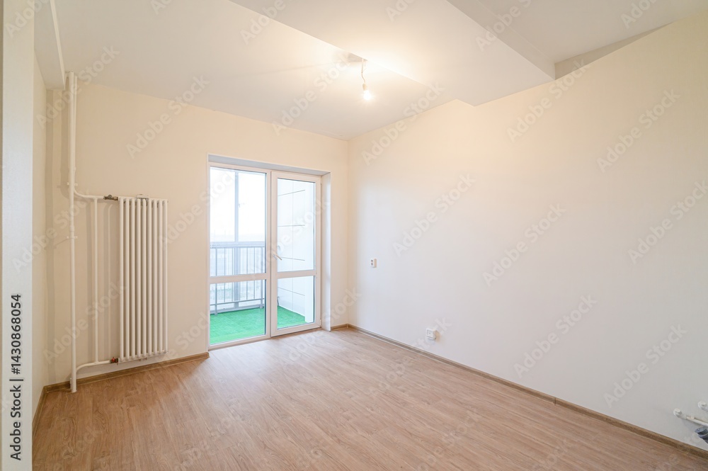 Obraz premium standard room interior apartment. view kind of decor home decoration in hostel house for sale. empty room renovated