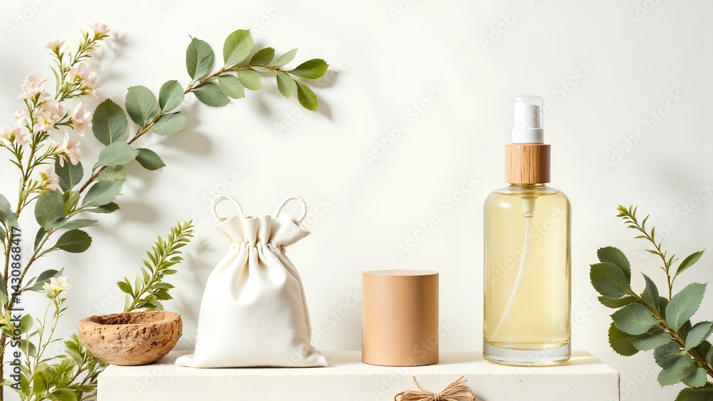 A serene arrangement featuring natural elements, essential oil, and simple packaging, evoking a sense of calm and wellness. A serene arrangement featuring natural elements, essential oil, and simple packaging, evoking a sense of calm and wellness.
