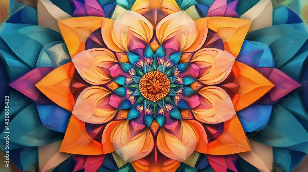 Vibrant Mandala: A Symphony of Colors and Shapes Vibrant Mandala: A Symphony of Colors and Shapes