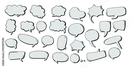  Cloud speech bubbles collection. Retro empty comic speech bubbles.