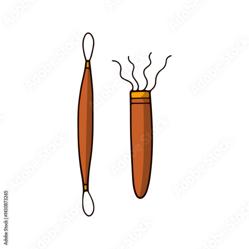 Pottery Tools and Ceramic Craft Illustration