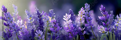 Soft watercolor lavender blooms in a garden, flores, soft, bloom