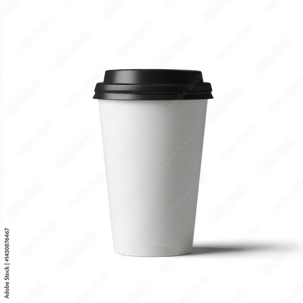 Coffee cup with lid mockup isolated on white background Coffee cup with lid mockup isolated on white background